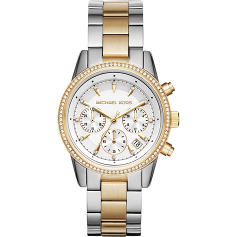 michael kors two-tone watch women's|michael kors runway chronograph watch.